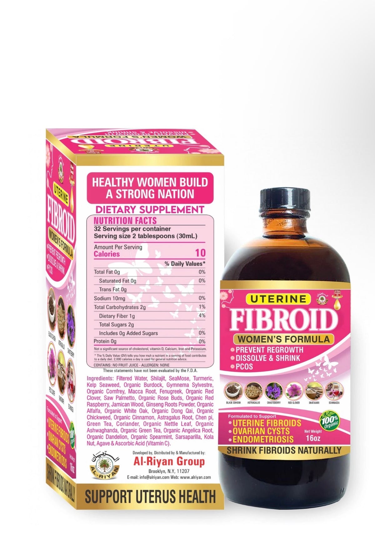 100 % Organic Uterine Fibroid Women's Formula By Al-Riyan, 16 oz